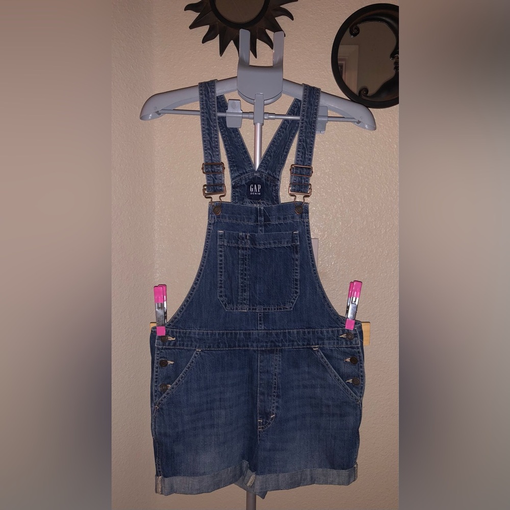 GAP Dark Blue Denim Overall Shorts
